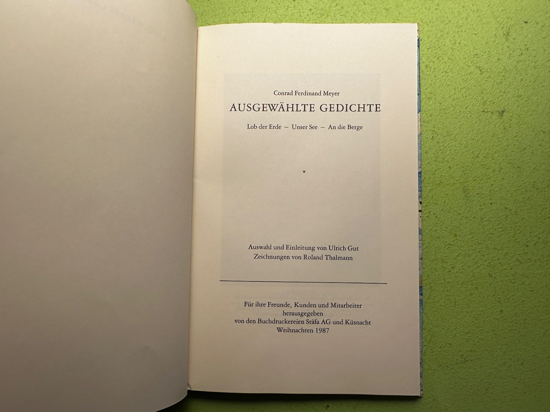Libri: Conrad Ferdinand Meyer: Ausgewählte Gedichte. – Usato da Zürich venduto da allp 2