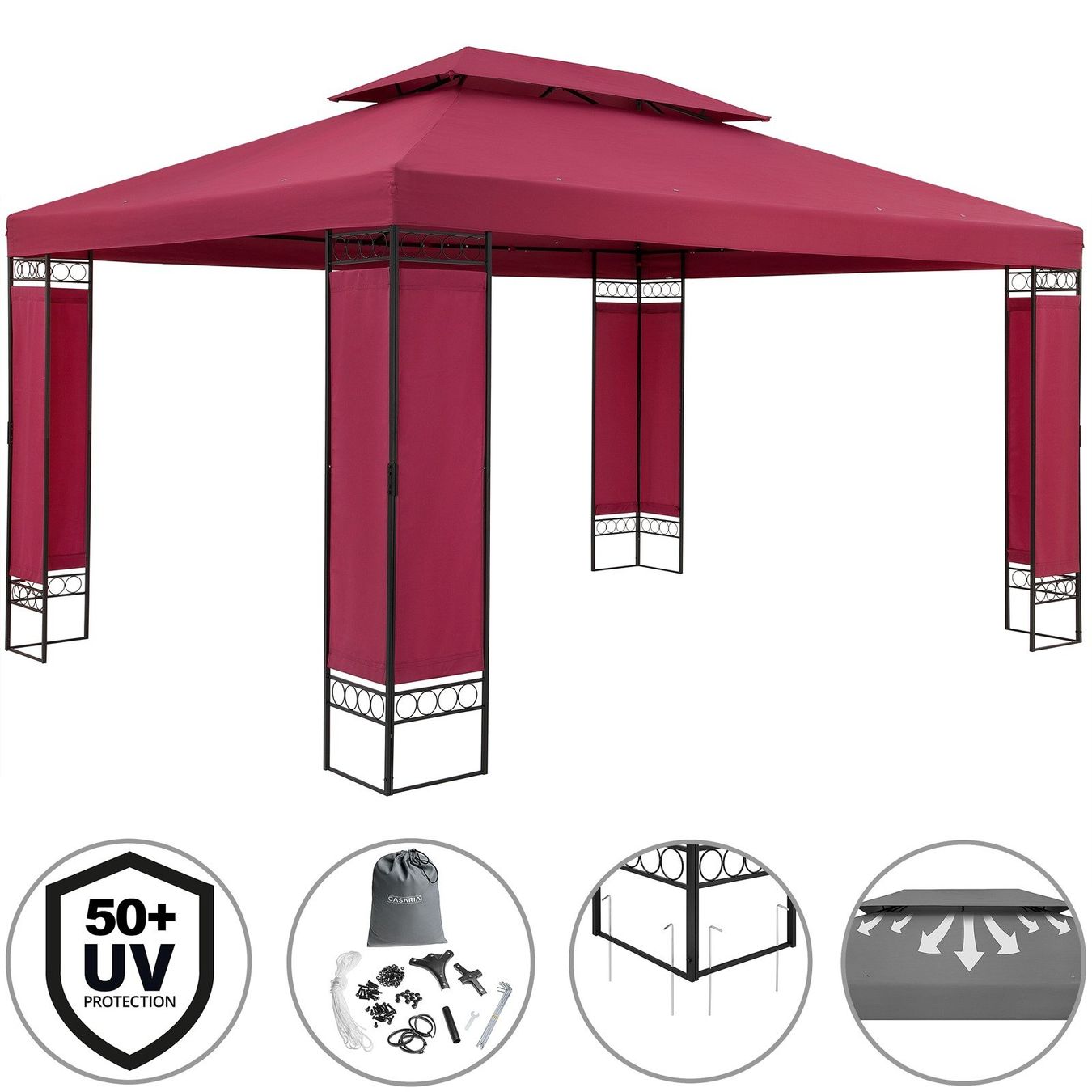 Tende & Padiglioni: XXL Pavillon 3x4m Bordeaux – Nuovo e nell'imballaggio originale da Winterthur venduto da aredo 9