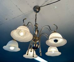 [VINTAGE]: La Lampada Italy Kronleuchter Messing Jugendstil