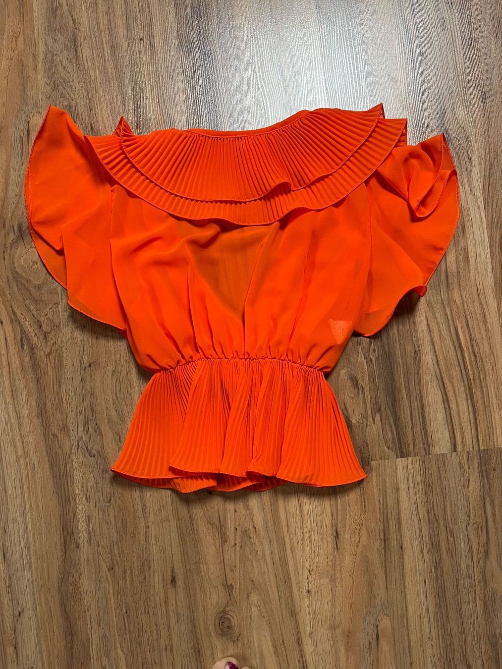 Camicette: Orange Sommerbluse mit Volants - Grösse 36/38 neu – Nuovo (secondo la descrizione) da Oberbüren venduto da len_5q92 1