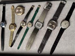 AB 1.- Lot de 8 montres mécanique Rotary, Edox,