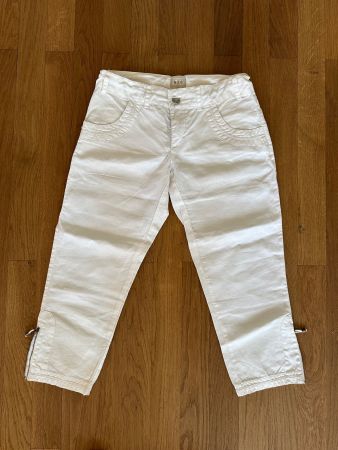 Weisse Leinenhose von Nile, Gr. S, 3/4 Länge