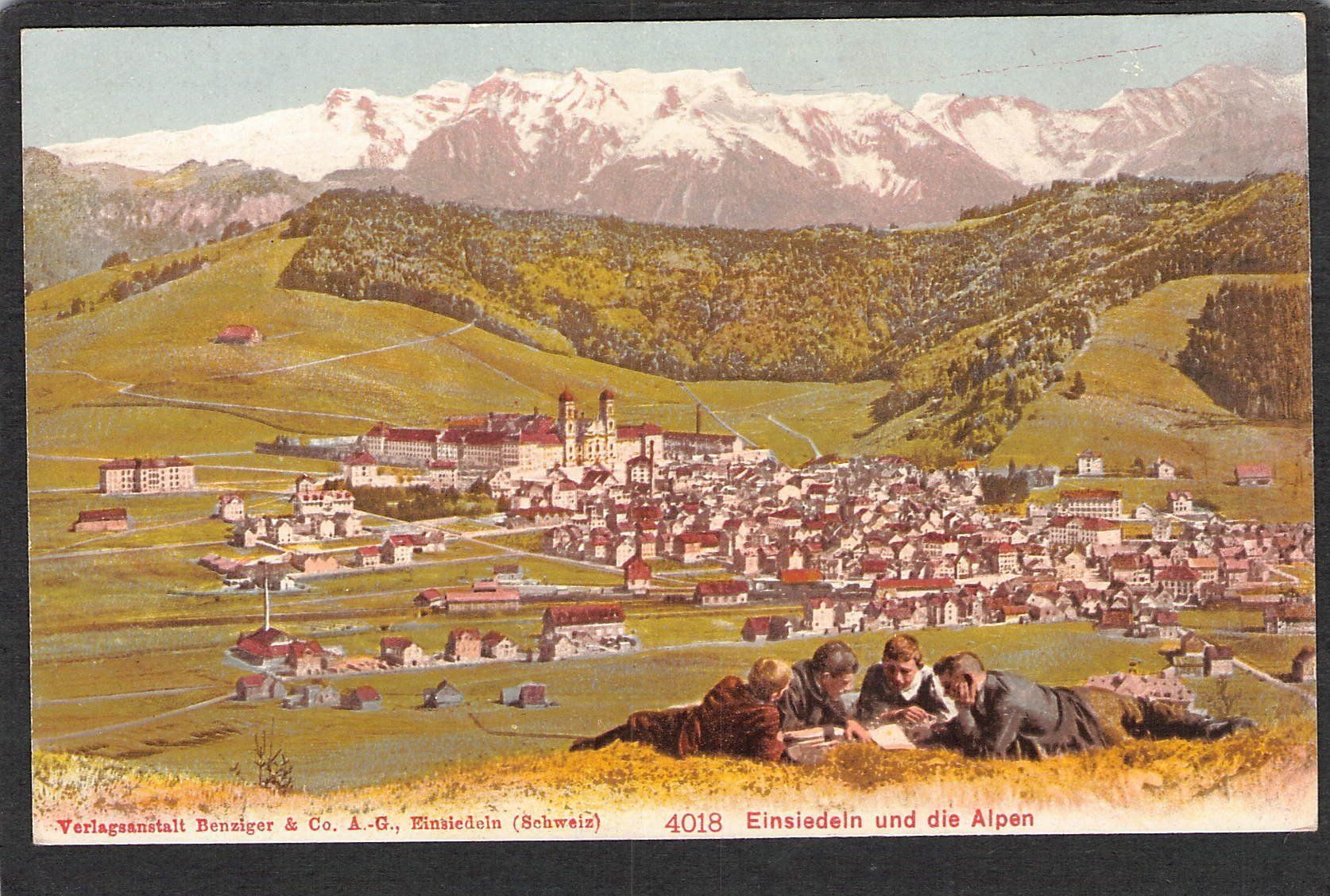 Cartoline postali: ,Einsiedeln und die Alpen – Usato da Reichenburg venduto da ibiza18