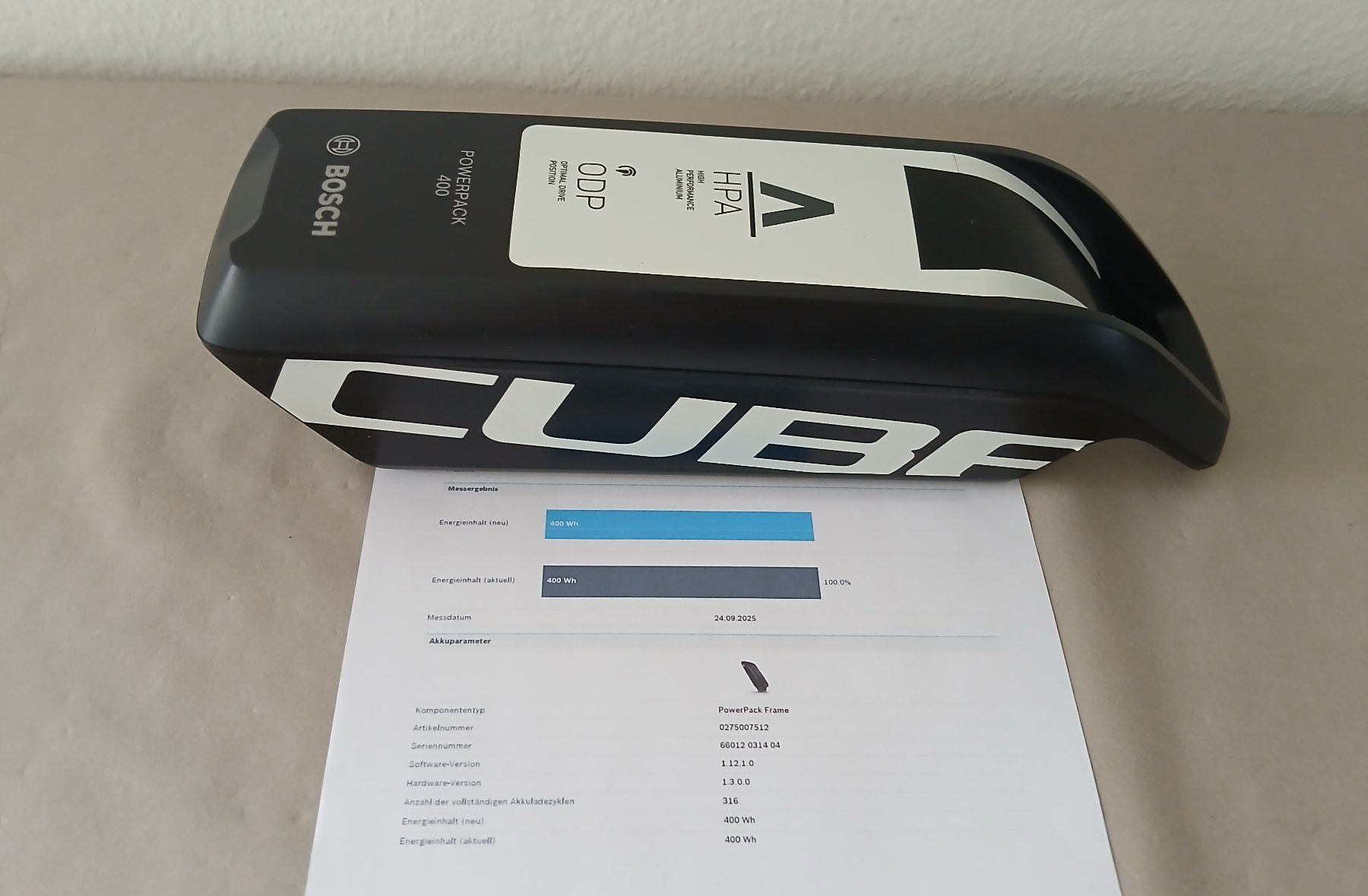 Bosch Akkus: Bosch Powerpack 400 Cube mit 493Wh - inklusive Messbericht – Gebraucht aus Winterthur von .-thx-. 3