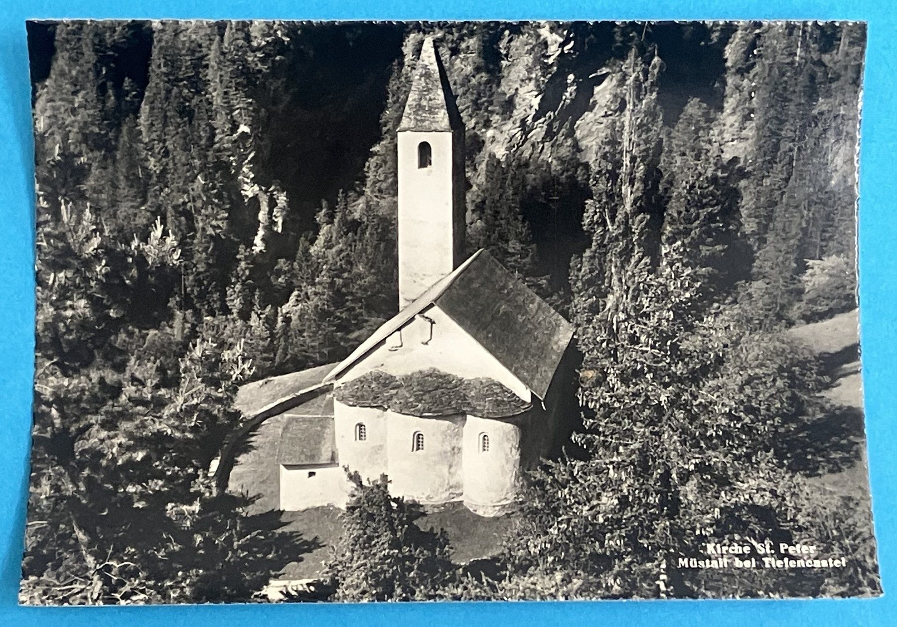 Ansichtskarten: KIRCHE ST. PETER MÜSTAIL – Gebraucht aus Oberwil BL von SALOB