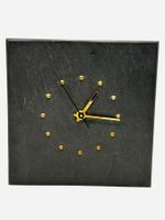 Horloge murale SCHIEFER en ardoise massive. Swiss Made