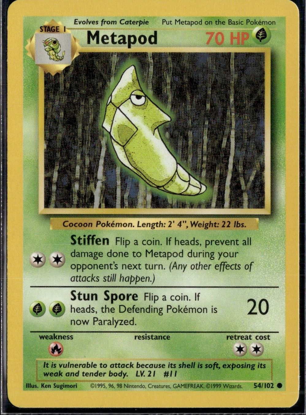 Pokémon Sammelbilder & Trading cards: Metapod 54/102 base set – Gebraucht aus Zürich von pokemon_cards