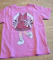 Kinder T-Shirt 104 - 110 rosa Motiv Cheerleader