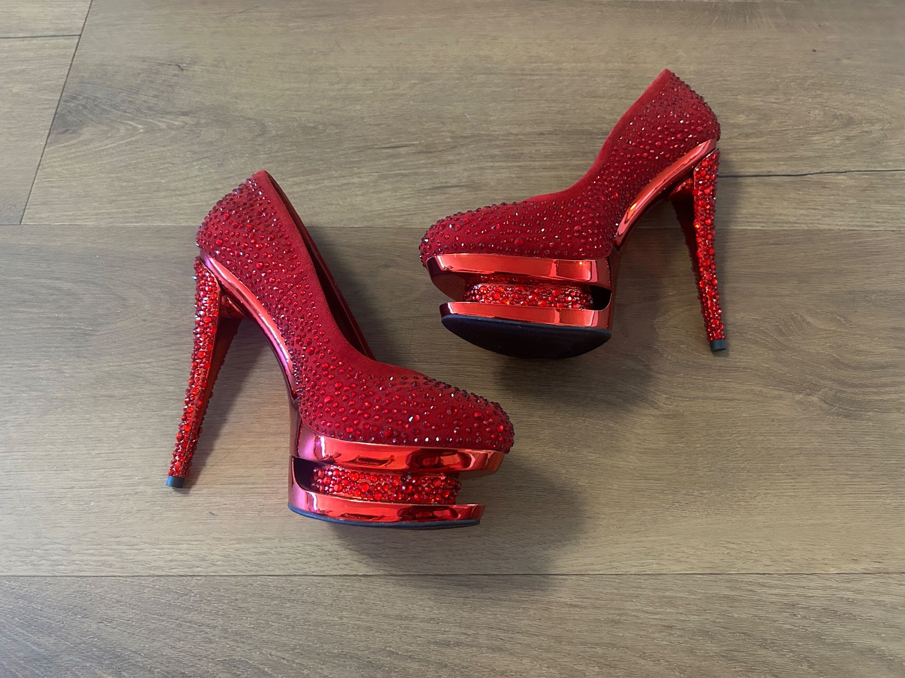 Scarpe da donna: Pleaser LUXUS DOUBLE-PLATFORM PUMPS Rot Gr 39 NEU – Nuovo e nell'imballaggio originale da Regensdorf venduto da Spyke55 4