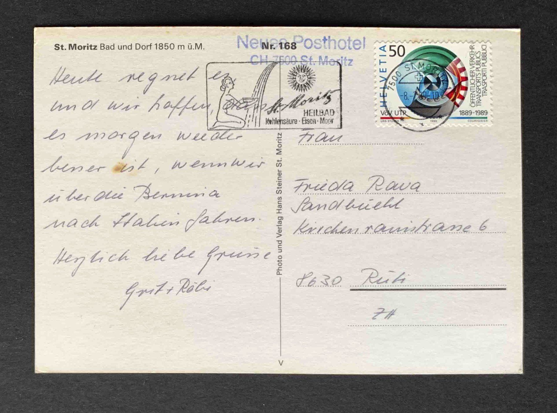 Cartoline postali: AK St Moritz Bad und Dorf – Usato da Goldau venduto da artelier1 1