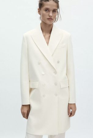 Cremefarbenes Blazer, Wollmischung, Größe M