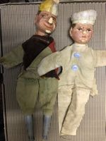 Antike Kasperlifiguren aus Holz