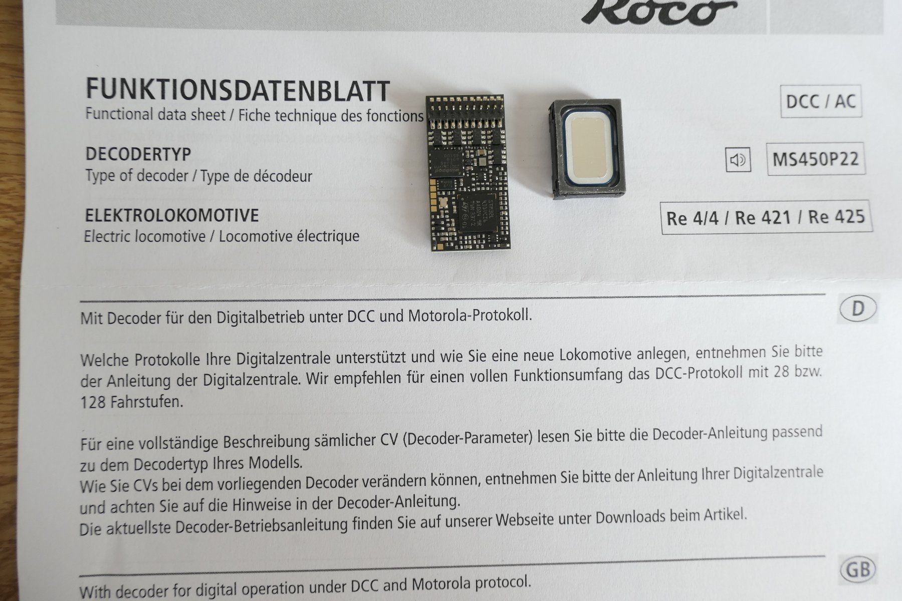 Roco Modellini di ferrovie: Roco: Sounddekoder und Lautsprecher aus Re 4/4 II – Nuovo (secondo la descrizione) da Zug venduto da 9046heinz