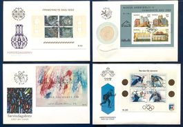 1986 -92  Norwegen 4 FDC mit Blocks - 3x Tag der Briefmarken