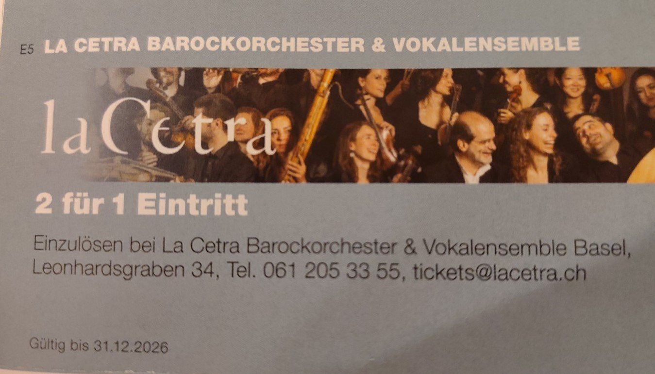 Buoni: La Cetra 2 für 1 Eintritt – Nuovo (secondo la descrizione) da Zürich venduto da Korolina
