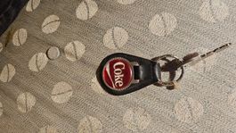 Coca Cola Schluesselanhaenger aus Leder, Vintage