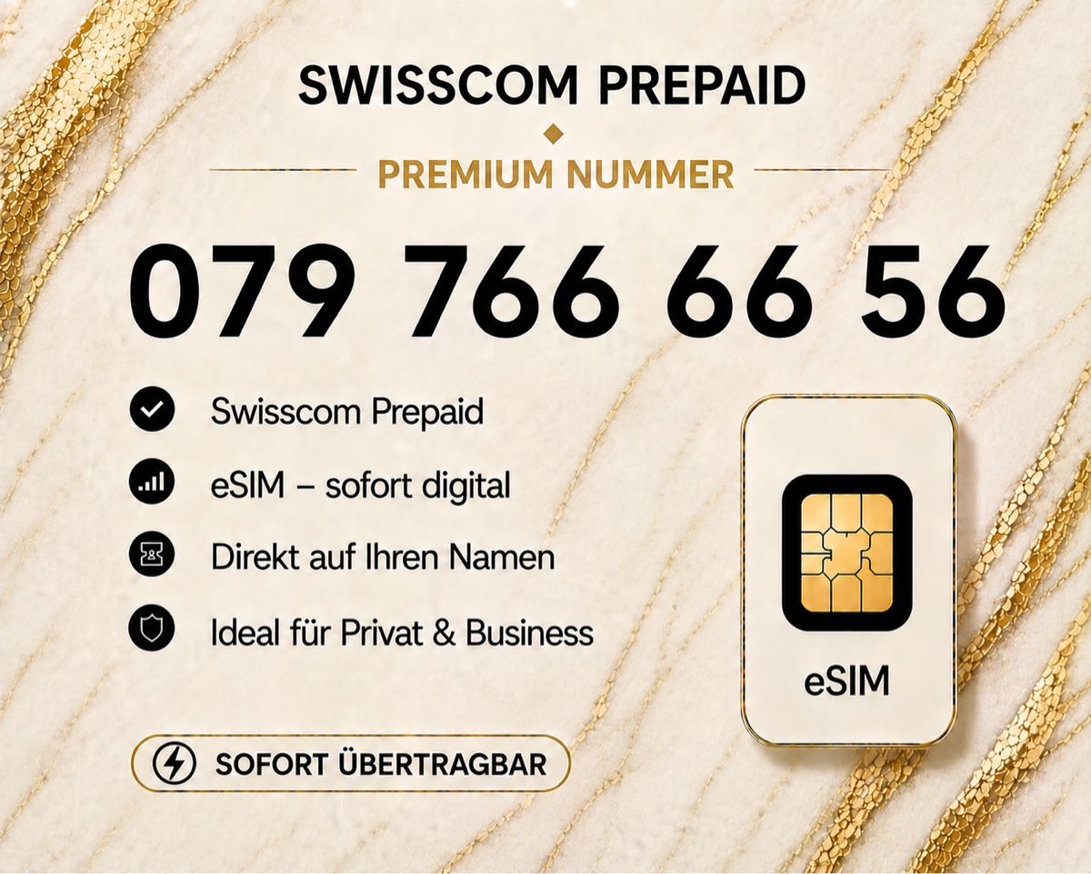 Swisscom PrePaid-Karten: Swisscom Prepaid Premium Nummer – Neu und originalverpackt aus Rotkreuz von 079shop