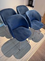 4er Set Esszimmerstühle aus Samt