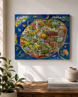 Farbenfrohes Ölgemälde Stadt / Landschaft – 50x60 – modern