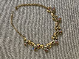 Vintage Halskette, Modeschmuck mit Strasssteinen