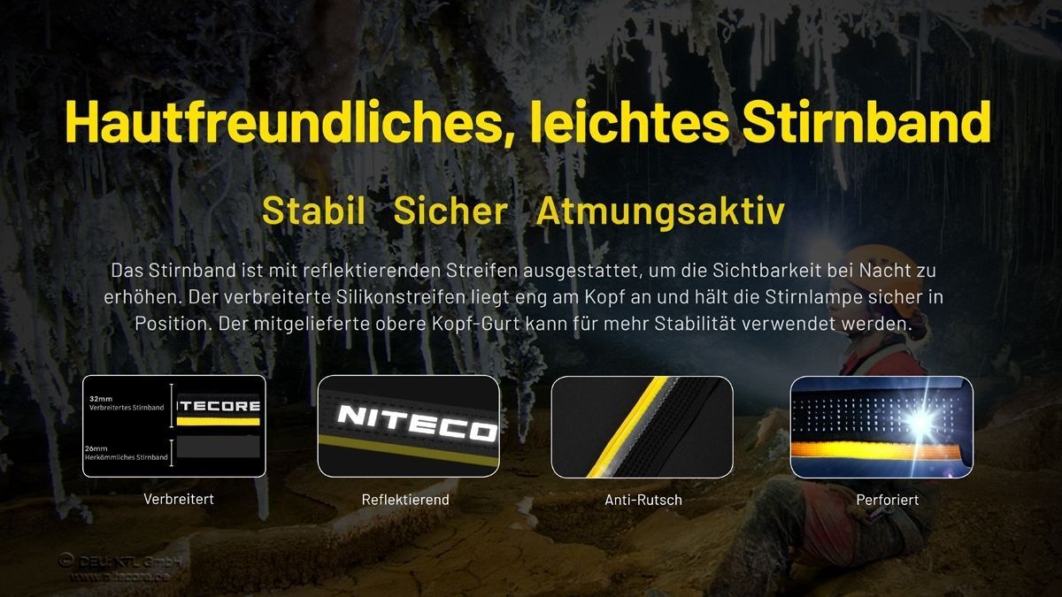 NiteCore Lampade: NiteCore HC75 UHE - 3000 Lumen, E-Focus Arbeits-Stirnlampe – Nuovo e nell'imballaggio originale da Grüningen venduto da Prolumin 9
