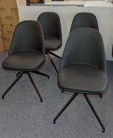 Neue, drehbare Esszimmerstühle von Midj, 6 Stück, Echtleder