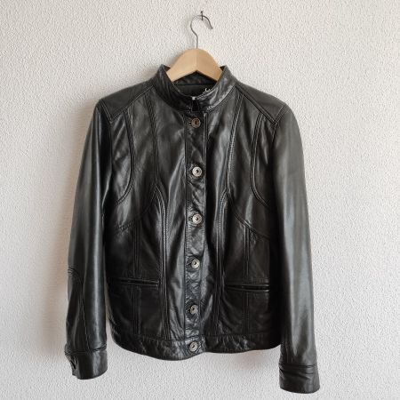 Damen Lederjacke,100% Lammnappa, Navyboot