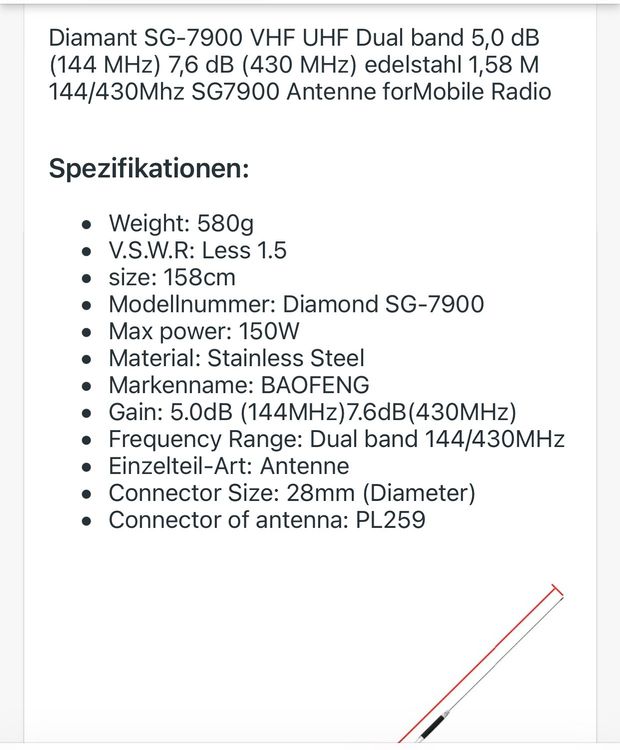 PMR 446/144 Mhz *Unique* 3 ANTENNES Mobiles en LOT | Kaufen auf Ricardo