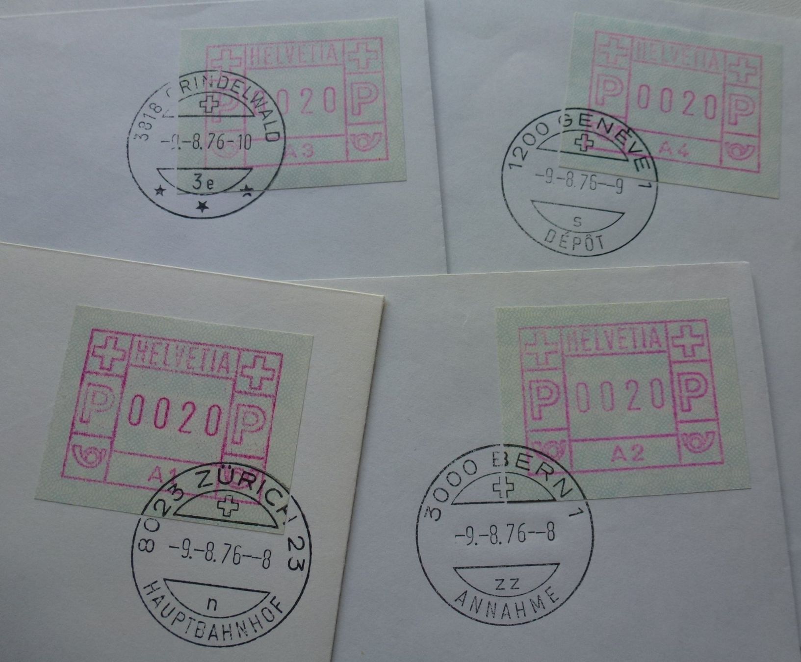 Tutti i francobolli: ATM 1976 ++ 4 FDC einzeln ATM A1-A4 - 9.8.1976 – Usato da Walkringen venduto da Casablanca777 2