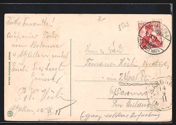 Cartoline postali: St. Gallen-Rosenberg, Ortsansicht mit St – Usato da Berlin venduto da bartko-reher 1