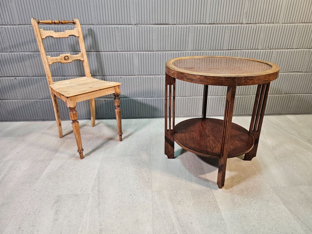 Antik Art-Deco Rauchertisch, Smoking-Table, Kupfer-Holztisch | Kaufen ...