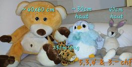 Diverses peluches bon état entre 3 et 5 chf