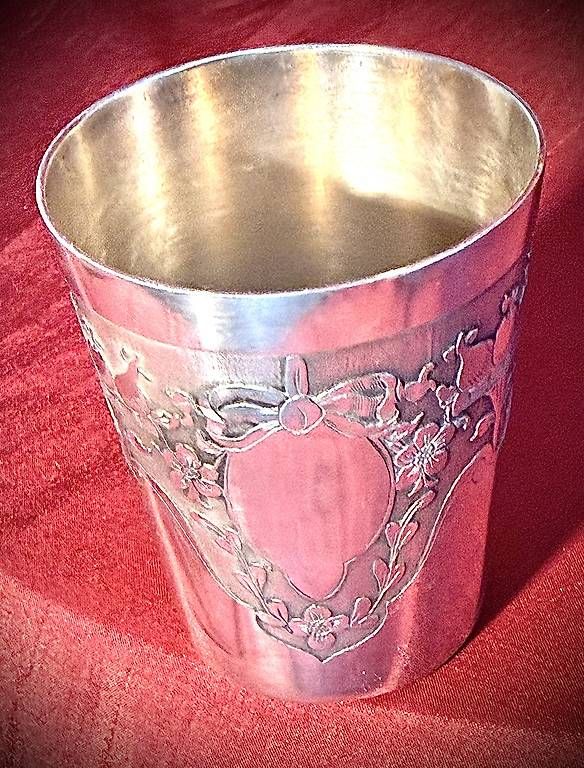 Tassen: Antiker Jugendstil-Taufbecher Silber  um 1900 – Gebraucht aus Fahrwangen von Dirk.Gerlach 2
