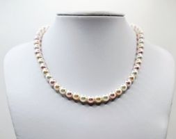Perlenkette Echte Muschelperlen in Pastell-Farben