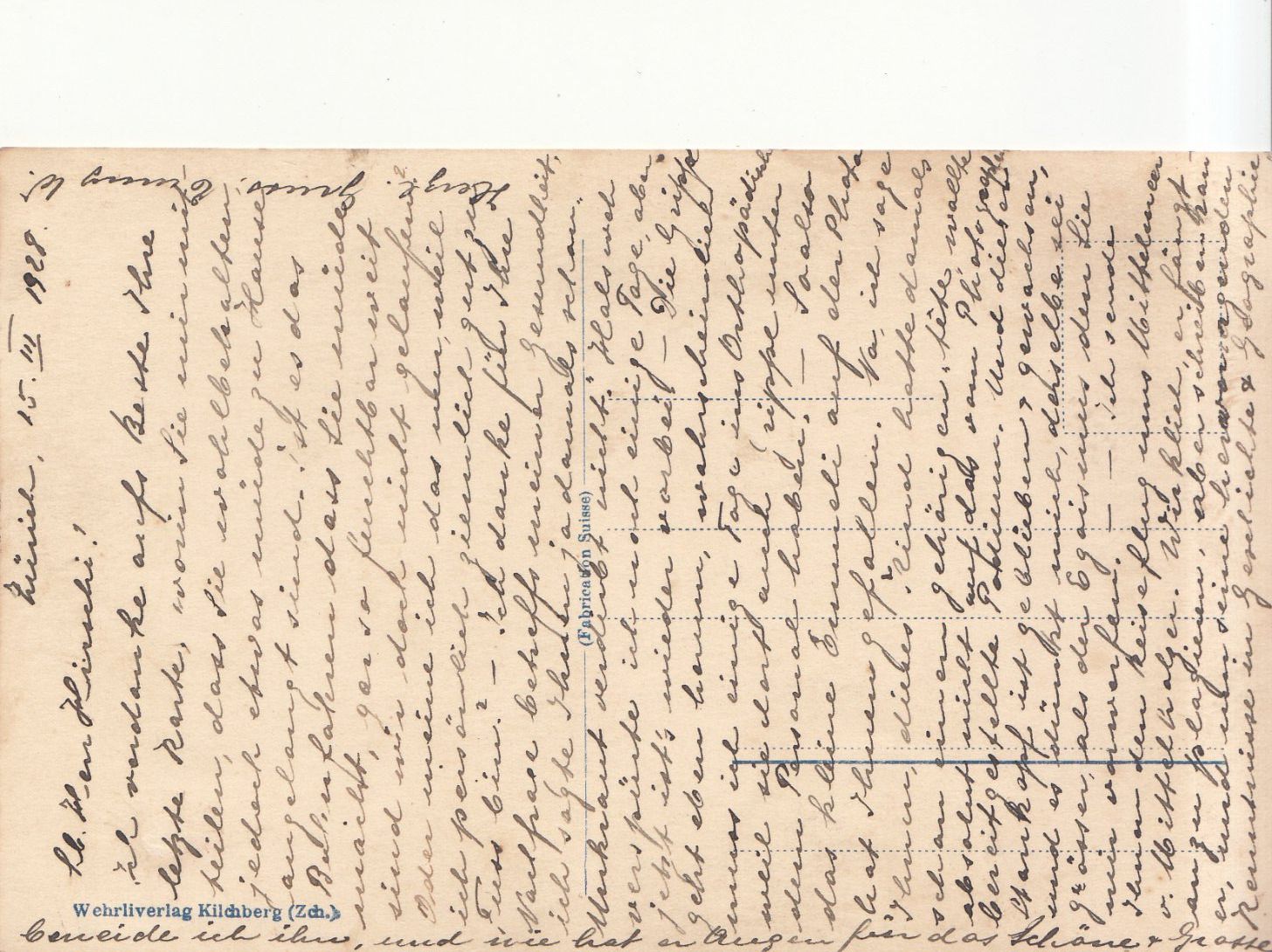 Ansichtskarten: Zürich Wollishofen 1928 – Gebraucht aus Bürglen TG von StampGraf 1