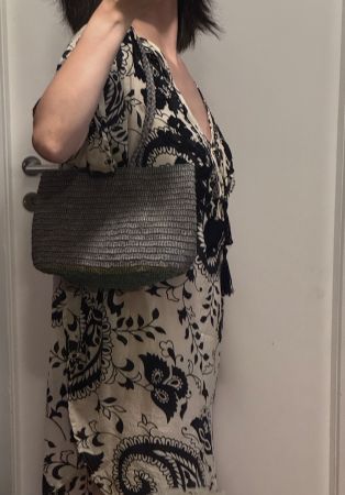 Raffia Tragetasche Handgemacht Tote Bag Neuwertig