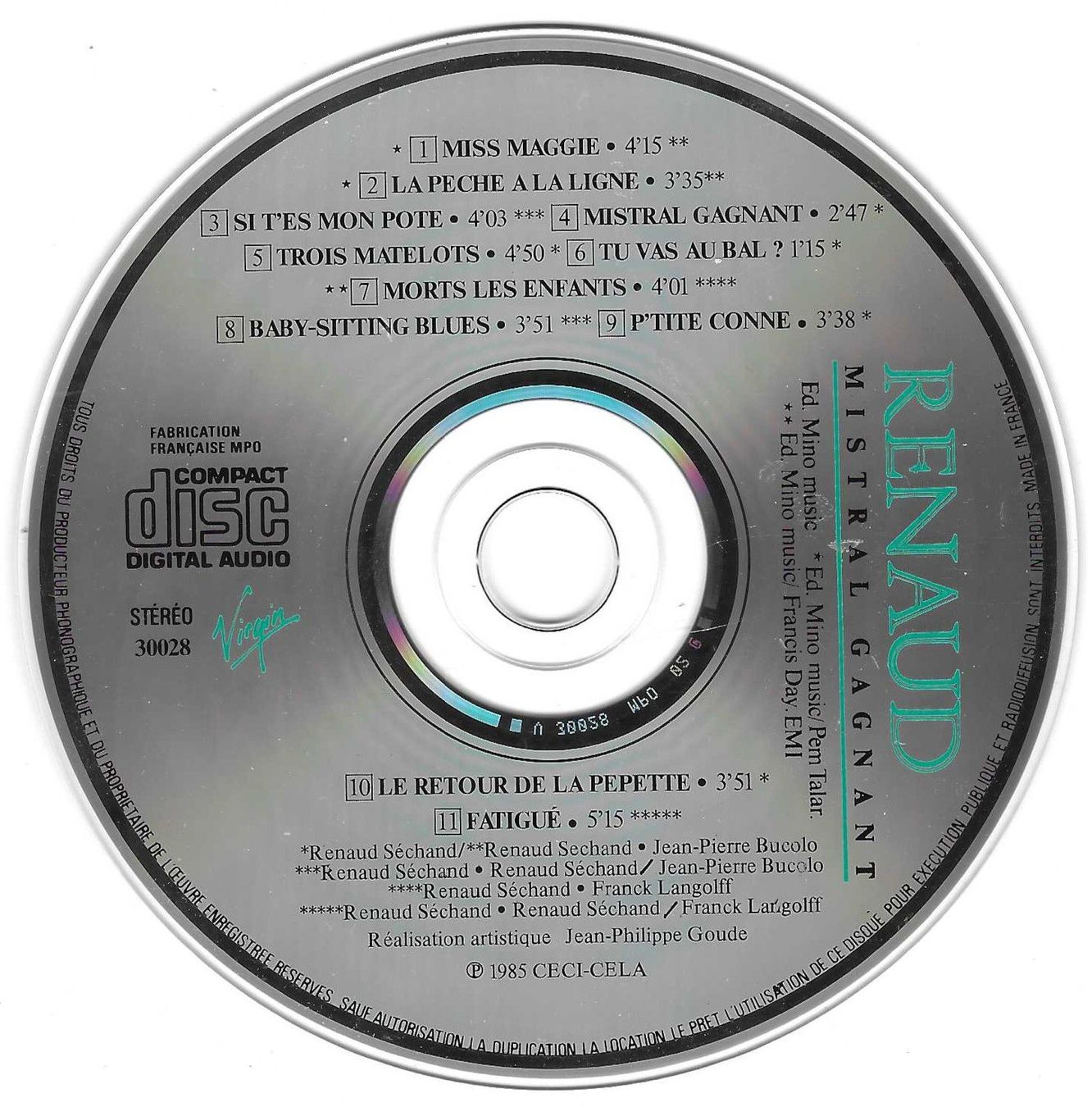 CD: RENAUD  -  MISTRAL GAGNANT – Usato da Bex venduto da Giorgiob 2