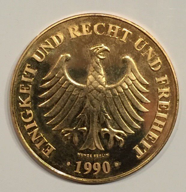 Münze "Deutschland wiedervereinigt" 1990 2