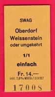 SEILBAHN KARTON-BILLETT, OBERDORF-WEISSENSTEIN, EINFACH