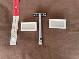 Rasierhobel, Merkur, Rasierer Hand, mit neuen Rasierklingen