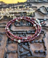 Wickelarmband Granat und Silber