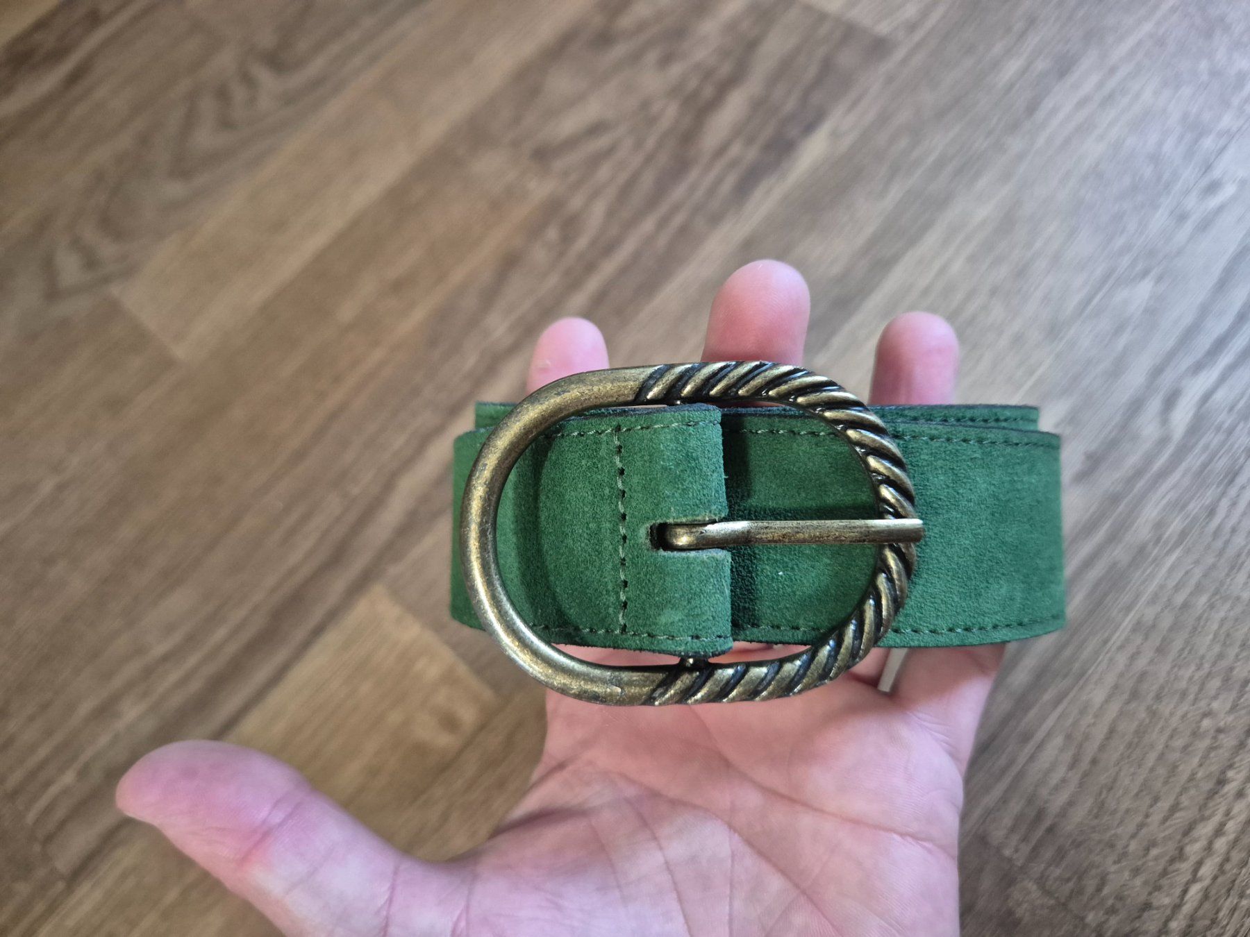 Pieces Cinture: Pieces green leather belt 80cm – Usato da Zürich venduto da monadiederich 2
