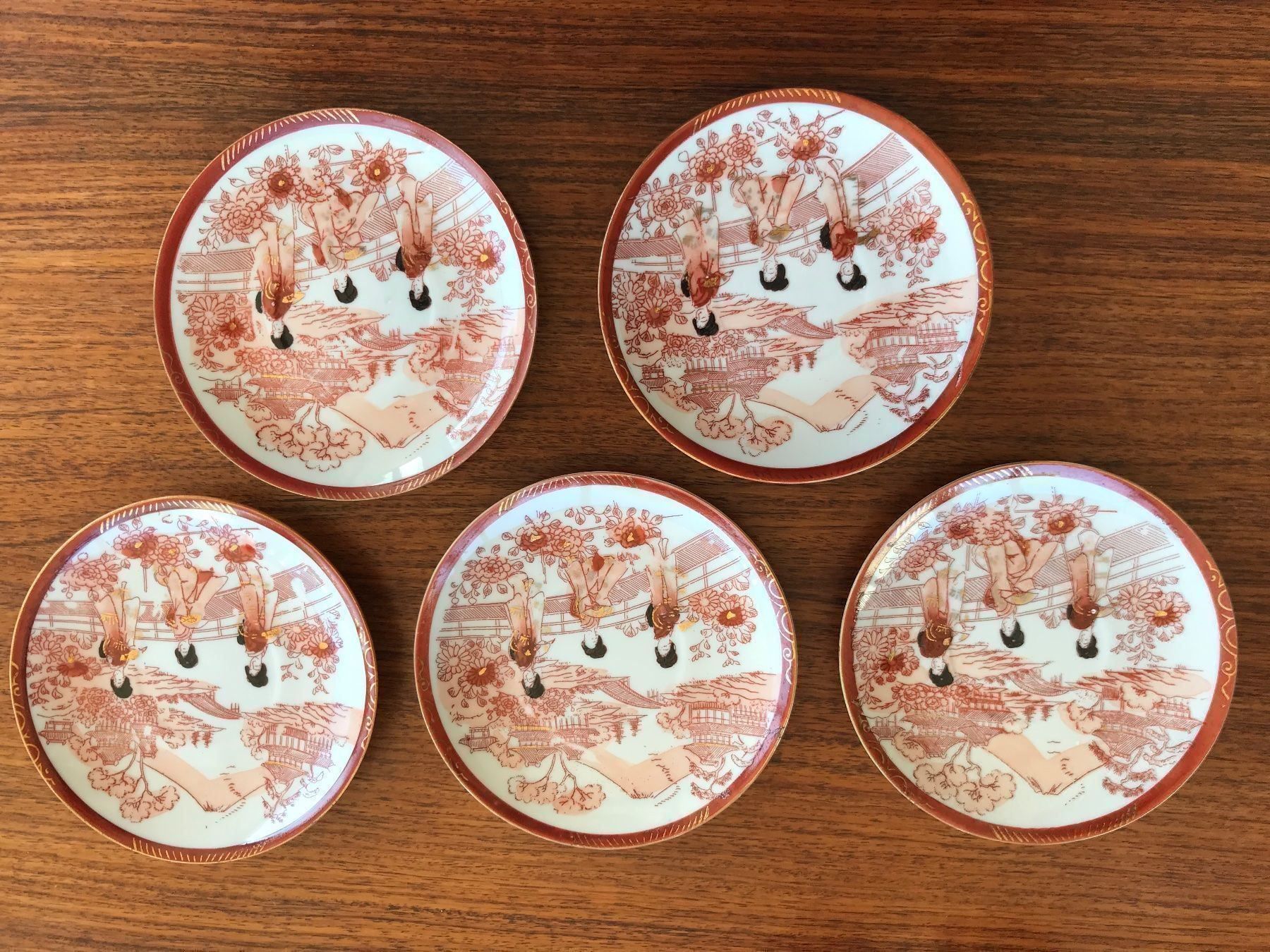 Set di piatti: Vintage Moriage Teeservice mit Geishalithophanie – Usato da niederbipp venduto da Esbenz 9