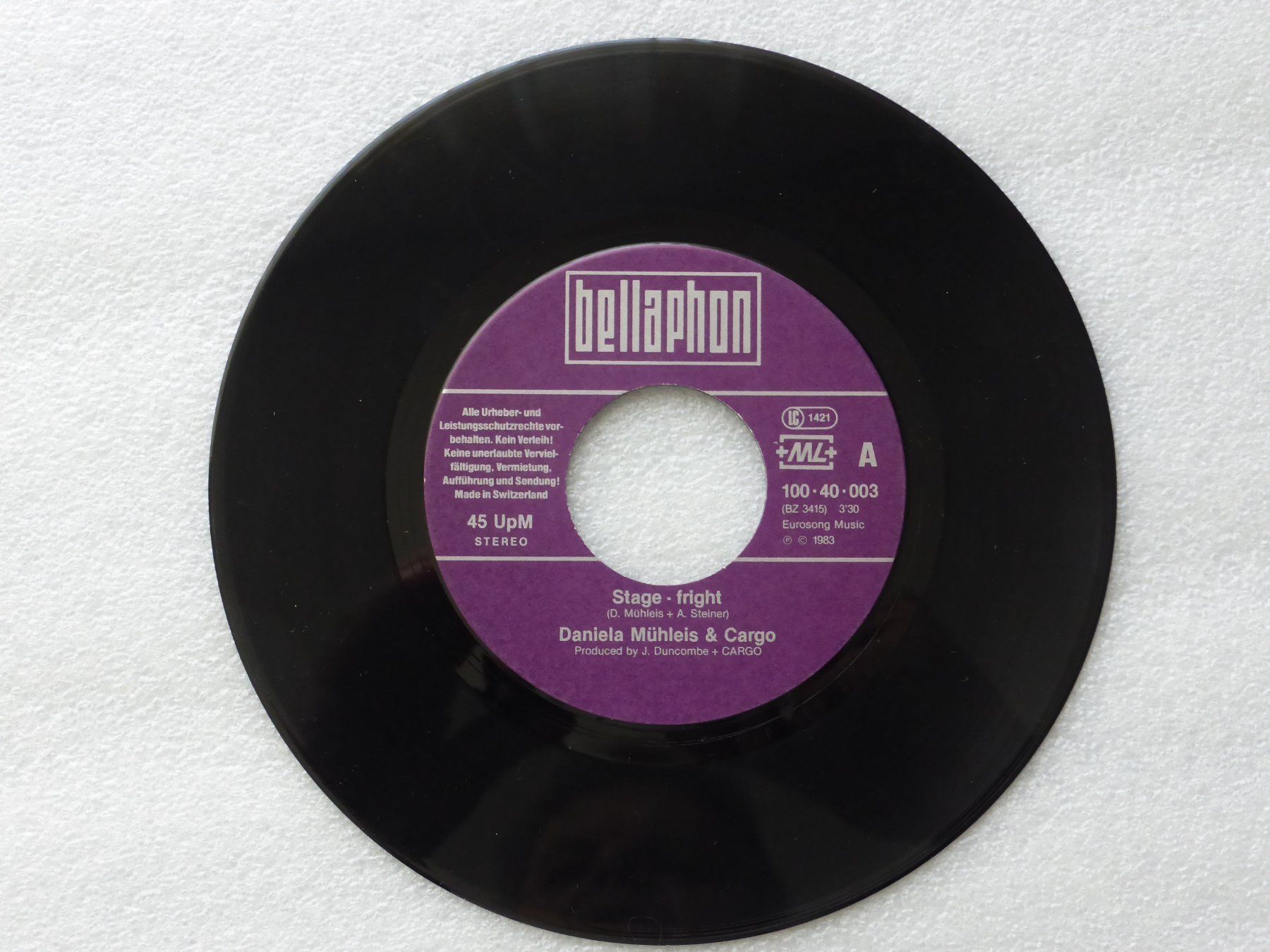 Dischi in vinile: Vinyl Single  DANIELA MÜHLEIS & CARGO – Usato da Küssnacht am Rigi venduto da Mondkinder 1
