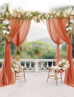 Dekostoff orange Tüll für Hochzeit