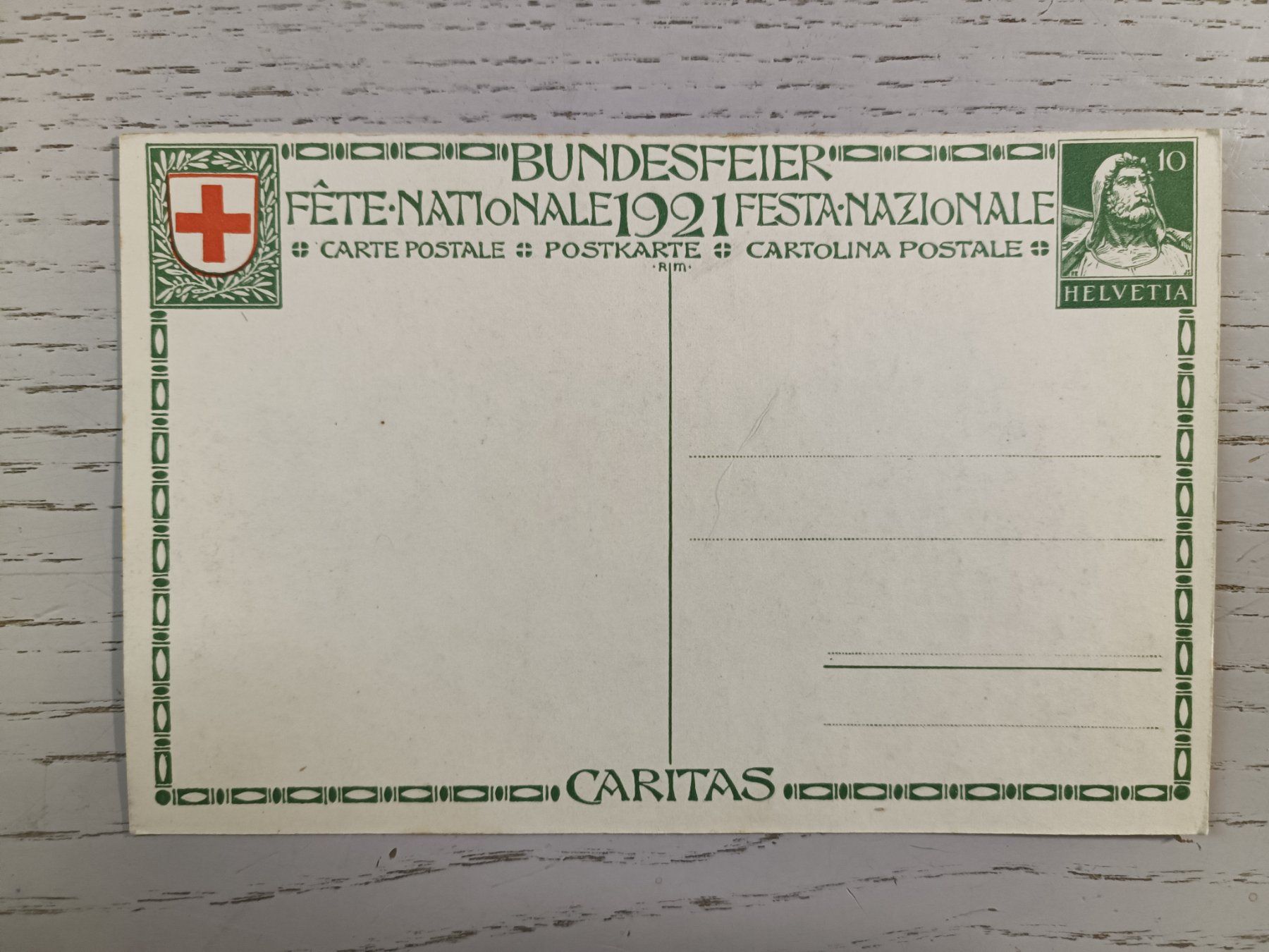 Tutti i francobolli: 1921 Bundesfeierpostkarte ungestempelt – Usato da Dübendorf venduto da goeggi79