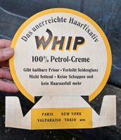 50er Jahre KARTONAUFSTELLER WHIP 100 % Petrol-Creme