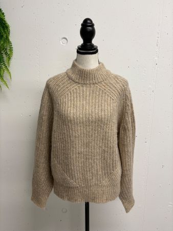 Opus oversize Pullover beige Turtleneck 36/38 Strickpullover