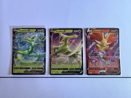 3 Pokemon Karten: Serperior V, Viridium V, Fennexis V