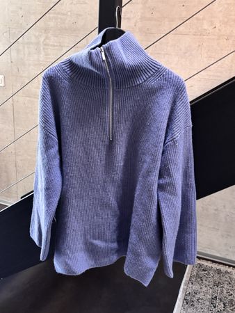 Cozy Purple H&M Zip Neck Sweater - Size M - Perfect for Fall